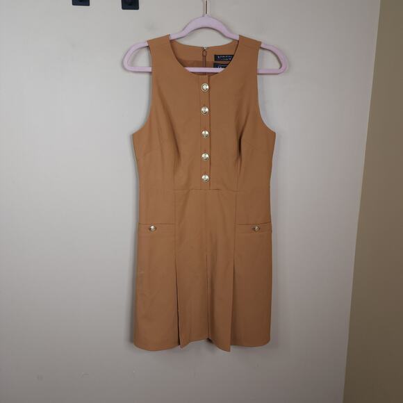 J. Crew Pleated mini dress in Italian bi-stretch wool blend in Burnt Carmel 6 - Picture 1 of 12
